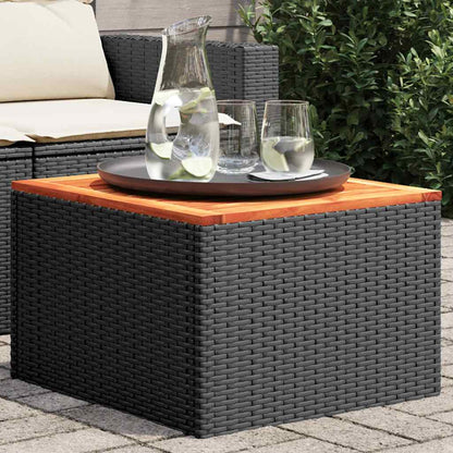 Garden Table | Black and Brown | PE Rattan | Compact | Durable