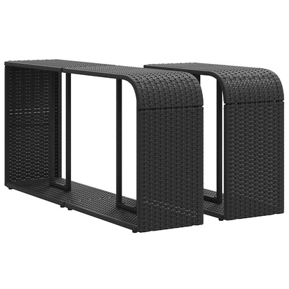 Storage Shelf | Black | PE rattan, powder-coated steel | 112 x 27 x 55 cm
