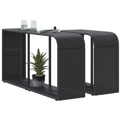 Storage Shelf | Black | PE rattan, powder-coated steel | 112 x 27 x 55 cm