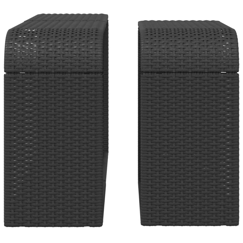 Storage Shelf | Black | PE rattan, powder-coated steel | 112 x 27 x 55 cm