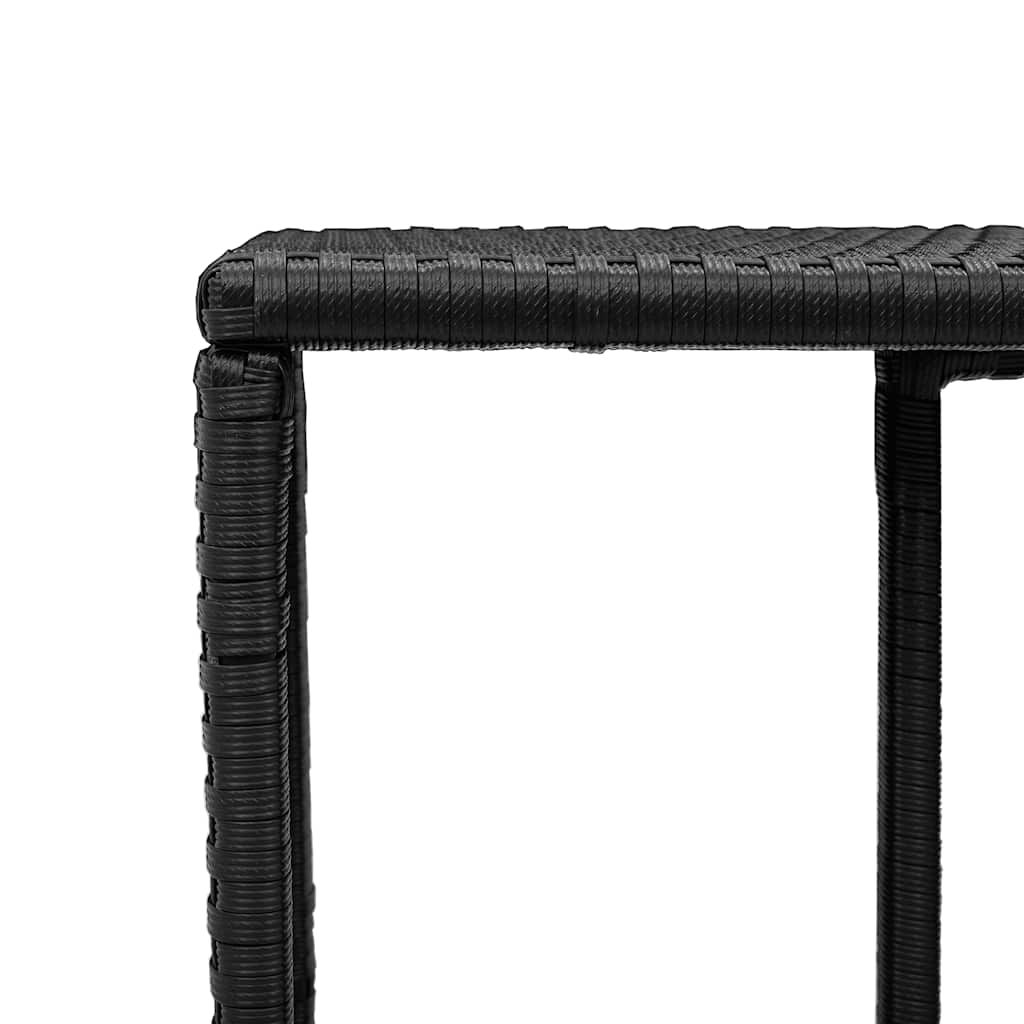 Storage Shelf | Black | PE rattan, powder-coated steel | 112 x 27 x 55 cm