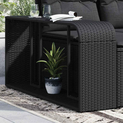 Storage Shelf | Black | PE rattan, powder-coated steel | 112 x 27 x 55 cm