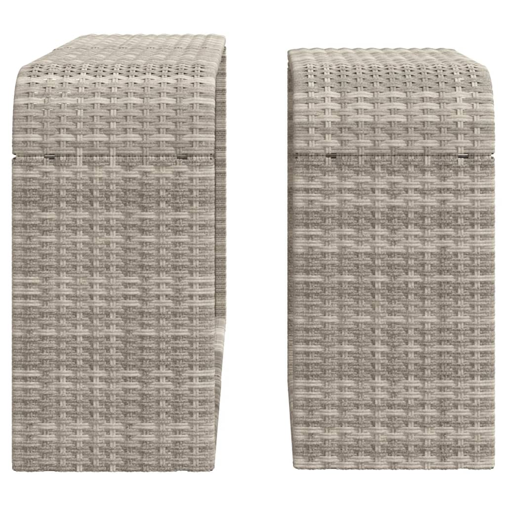 Storage Shelves 2 pcs Light Grey Poly Rattan