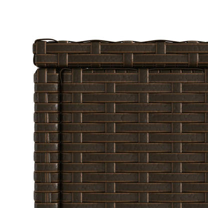 Garden Side Table with Glass Top Brown 58x27.5x55 cm Poly Rattan