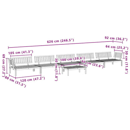 6 Piece Garden Pallet Sofa Set Solid Wood Acacia