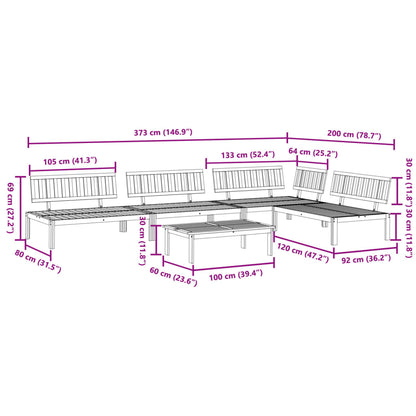 Pallet Sofa Set | Natural Wood | Solid acacia wood | 5 Piece Set