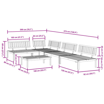 Pallet Sofa Set | Natural wood | Solid Acacia wood | 5-piece set