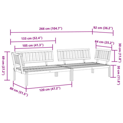Garden Pallet Corner Sofa | Natural wood | Solid acacia wood | Large