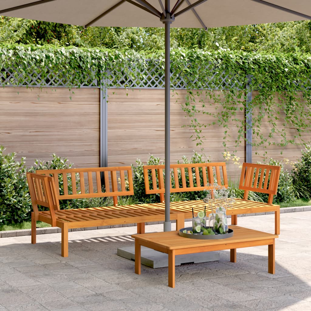Garden Pallet Corner Sofa | Natural wood | Solid acacia wood | Large