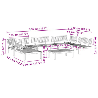 Pallet Sofa Set | Natural Wood | Solid acacia wood | Large | Modular