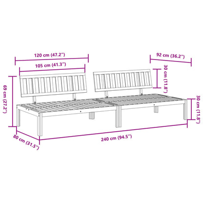 Patio Pallet Middle Sofas 2 pcs Solid Wood Acacia