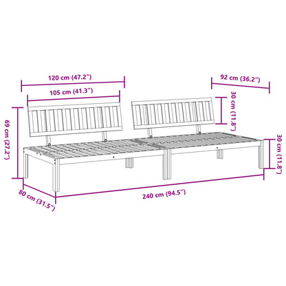 Patio Pallet Middle Sofas 2 pcs Solid Wood Acacia
