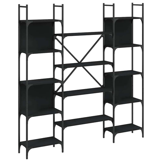 Bookshelf Black 155.5x24x166.5 cm Engineered Wood