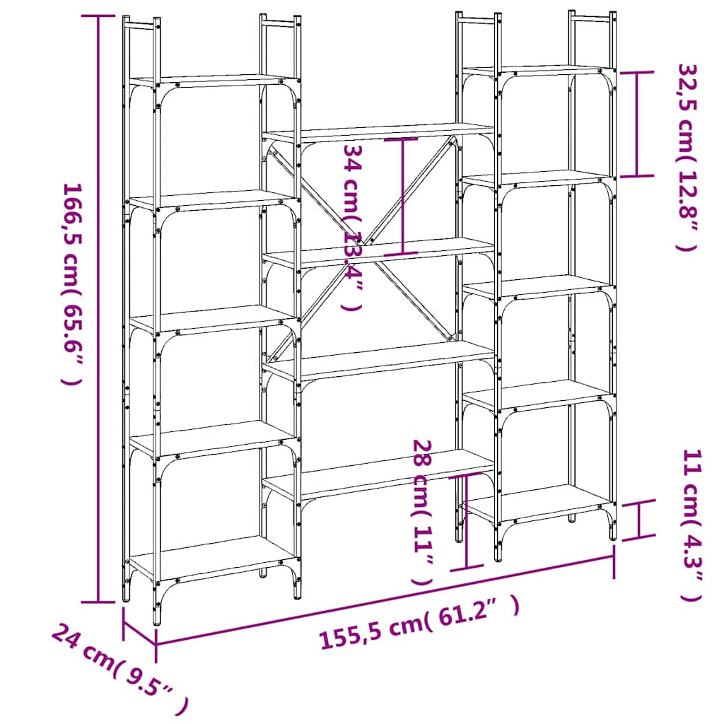 Bookshelf | Black | Engineered wood | Large | Bookshelf | Rectangular