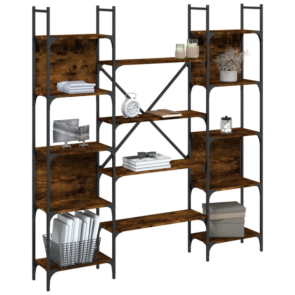 Bookshelf | Smoked oak | Engineered wood | Large | Bookshelf