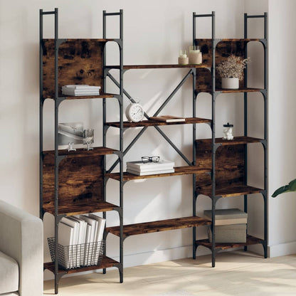 Bookshelf | Smoked oak | Engineered wood | Large | Bookshelf