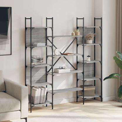 Bookshelf | Grey Sonoma | Engineered wood, powder-coated steel | Tall