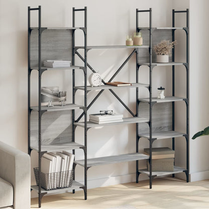 Bookshelf | Grey Sonoma | Engineered wood, powder-coated steel | Tall