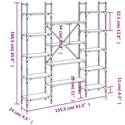 Bookshelf | Brown oak | Engineered wood | Tall | Bookshelf | Rectangular