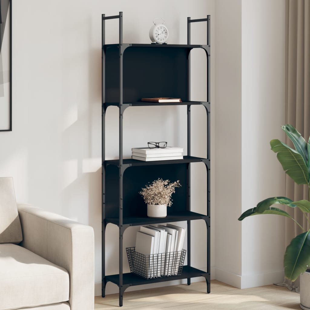 Bookshelf | Black | Engineered wood | Tall | Bookshelf | Rectangular