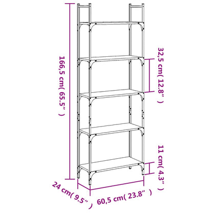 Bookshelf | Smoked Oak | Engineered wood | Tall | Bookshelf | Rectangular
