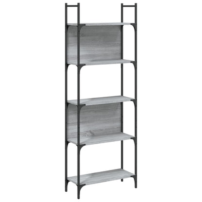 Bookshelf | Grey Sonoma | Engineered Wood, Powder-Coated Steel | 5-Tier