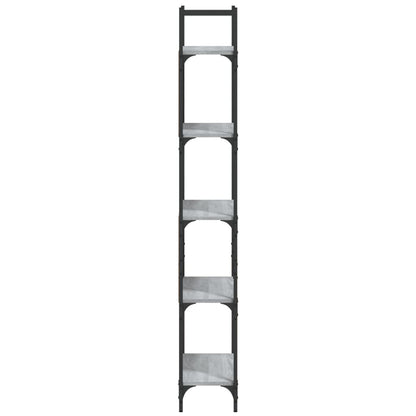 Bookshelf | Grey Sonoma | Engineered Wood, Powder-Coated Steel | 5-Tier