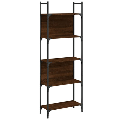 Bookshelf | Brown Oak | Engineered Wood and Powder-Coated Steel | Tall