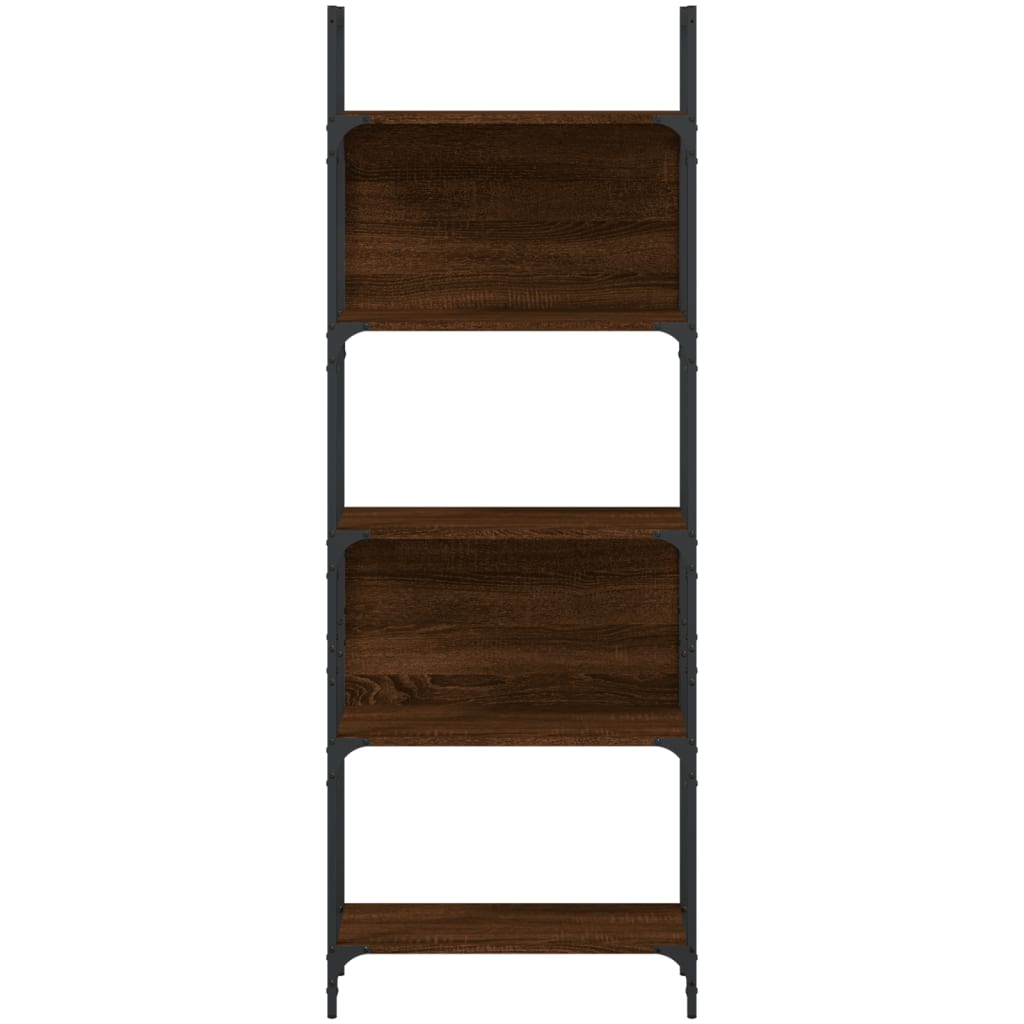 Bookshelf | Brown Oak | Engineered Wood and Powder-Coated Steel | Tall