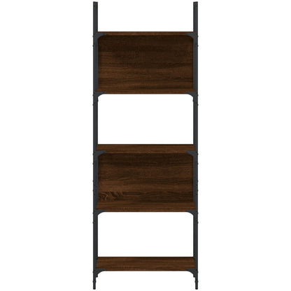 Bookshelf | Brown Oak | Engineered Wood and Powder-Coated Steel | Tall
