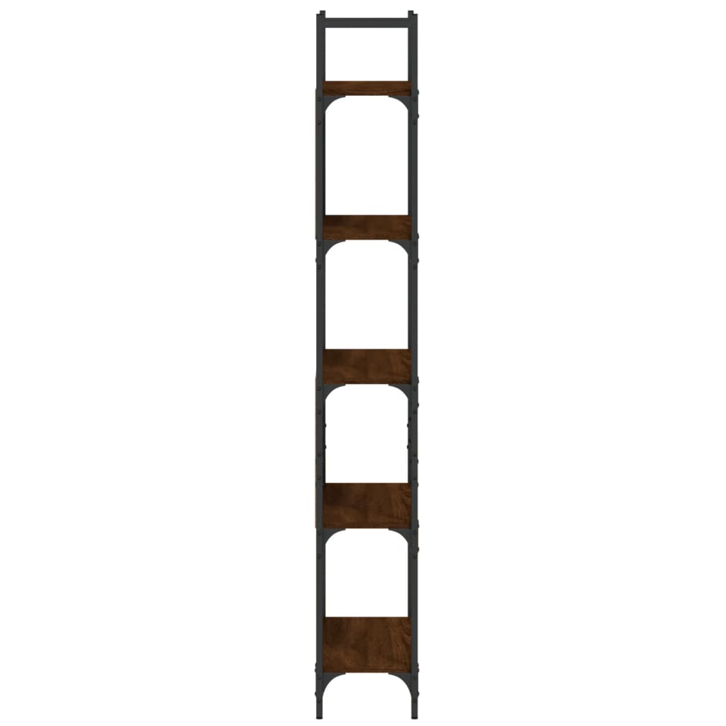 Bookshelf | Brown Oak | Engineered Wood and Powder-Coated Steel | Tall