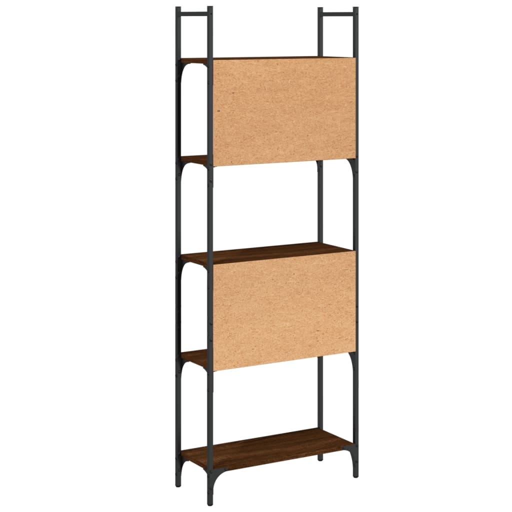 Bookshelf | Brown Oak | Engineered Wood and Powder-Coated Steel | Tall