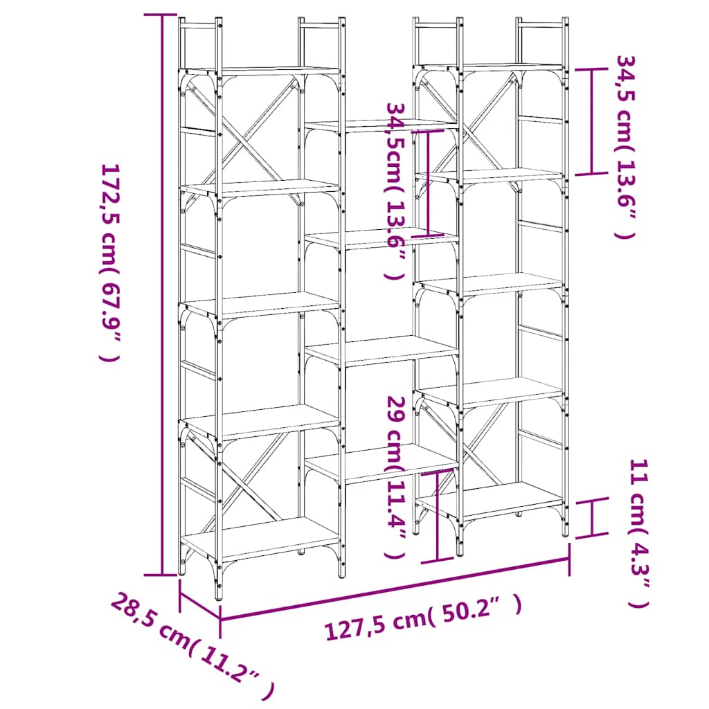 Bookshelf | Black | Engineered wood | Large | Bookshelf | Rectangular