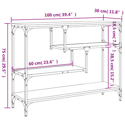 Console Table Smoked Oak 100x30x75 cm Engineered Wood