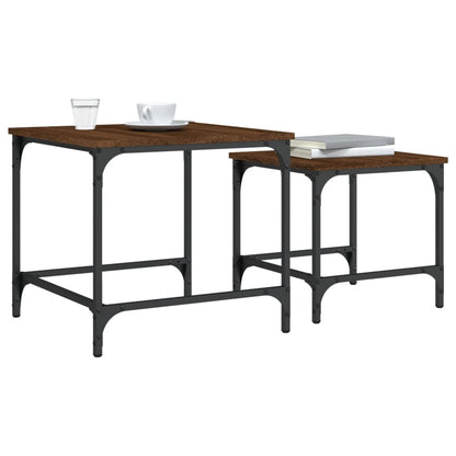 Nesting Coffee Tables 2 pcs Brown Oak Engineered Wood