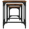 Nesting Coffee Tables 3 pcs Smoked Oak Engineered Wood