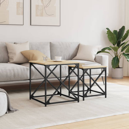 Nesting Coffee Tables 2 pcs Sonoma Oak Engineered Wood