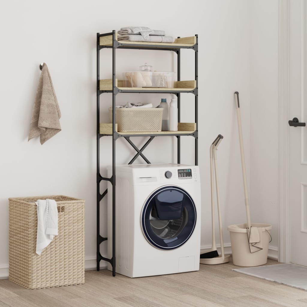 Washing Machine Shelf Sonoma Oak 67x25x163 cm Engineered Wood