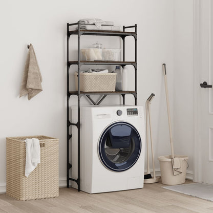 Washing Machine Shelf Brown Oak 67x25x163 cm Engineered Wood