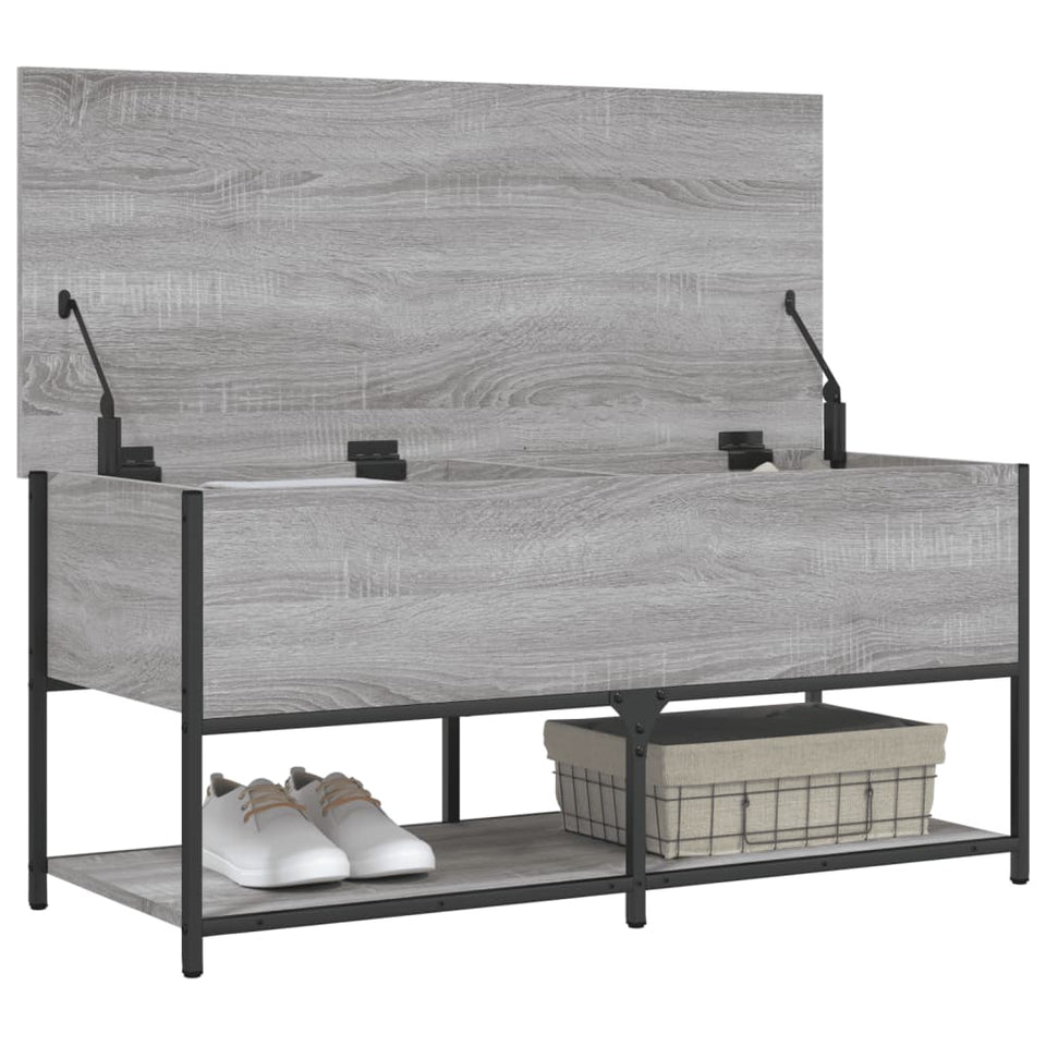 Storage Bench Grey Sonoma 100x42.5x47 cm Engineered Wood