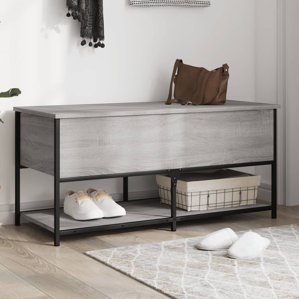 Storage Bench Grey Sonoma 100x42.5x47 cm Engineered Wood