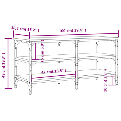 Shoe Bench Grey Sonoma 100x38.5x49 cm Engineered Wood