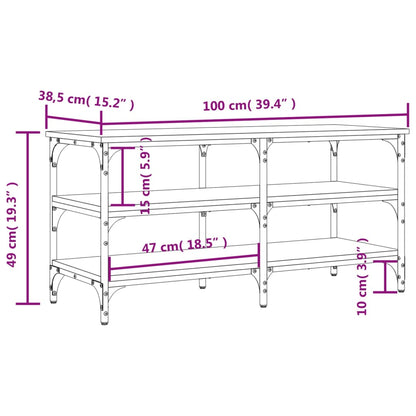 Shoe Bench Brown Oak 100x38.5x49 cm Engineered Wood