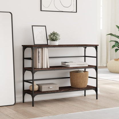 Console Table Brown Oak 100x32x75 cm Engineered Wood