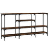 Console Table Smoked Oak 160x29x80 cm Engineered Wood