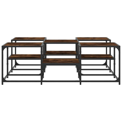 Coffee Table Smoked Oak 121x121x40 cm Engineered Wood
