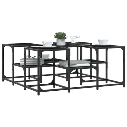 Coffee Table Black 91x91x40 cm Engineered Wood