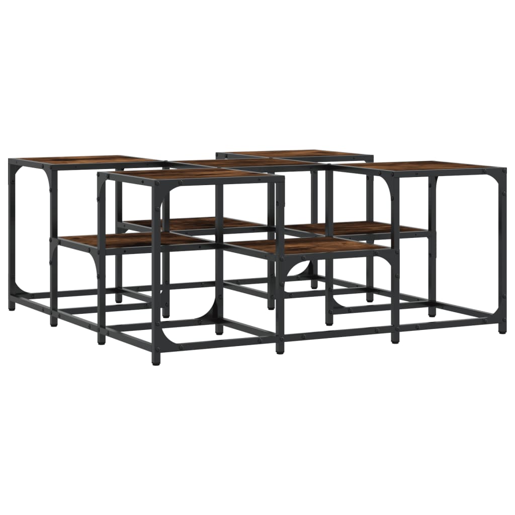 Coffee Table Smoked Oak 91x91x40 cm Engineered Wood