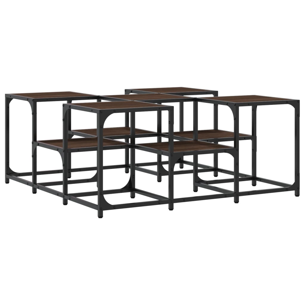Coffee Table Brown Oak 91x91x40 cm Engineered Wood