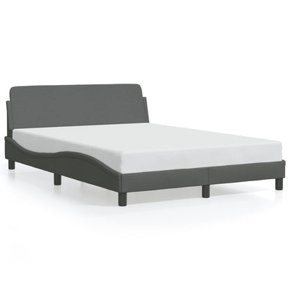 Bed Frame "Dover" Dark Gray 53.9"x74.8" Fabric